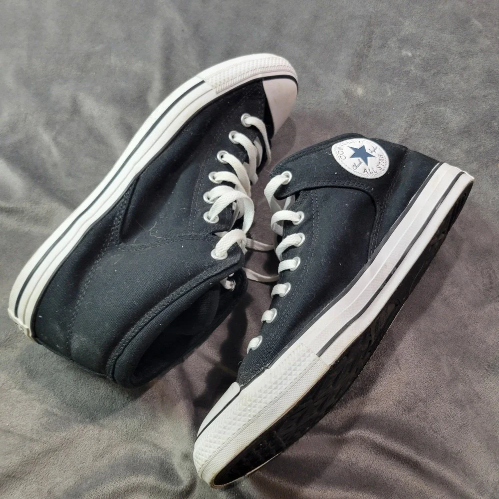 Converse Chuck Taylor All Star Mid‎ Top Black Canvas Mens Shoes Size 12 - Picture 8 of 9